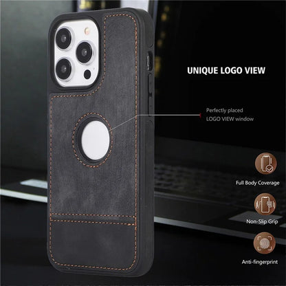 For iPhone 15 Pro Case Slim-Fit PU Leather+TPU Splicing Design Phone Protector
