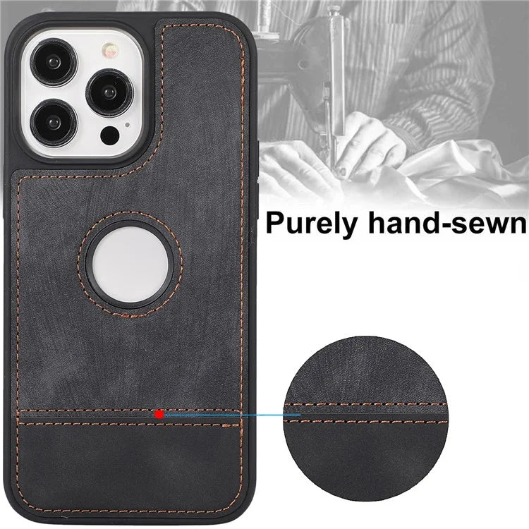 For iPhone 15 Pro Case Slim-Fit PU Leather+TPU Splicing Design Phone Protector