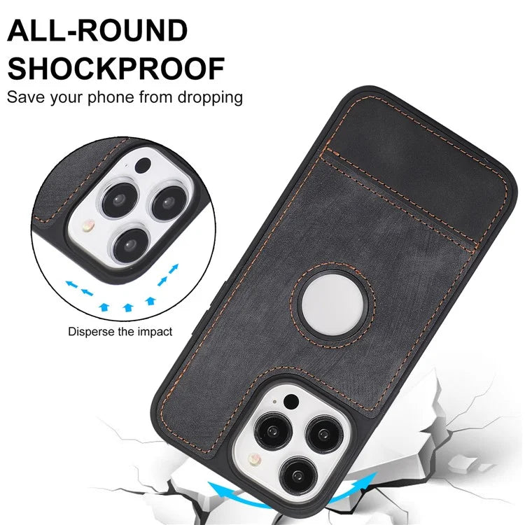 For iPhone 15 Pro Case Slim-Fit PU Leather+TPU Splicing Design Phone Protector