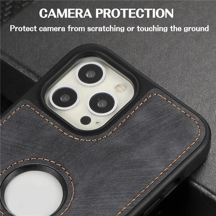 For iPhone 15 Pro Case Slim-Fit PU Leather+TPU Splicing Design Phone Protector