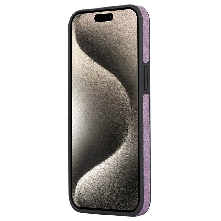 For iPhone 15 Pro Case Slim-Fit PU Leather+TPU Splicing Design Phone Protector