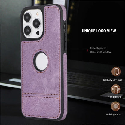 For iPhone 15 Pro Case Slim-Fit PU Leather+TPU Splicing Design Phone Protector