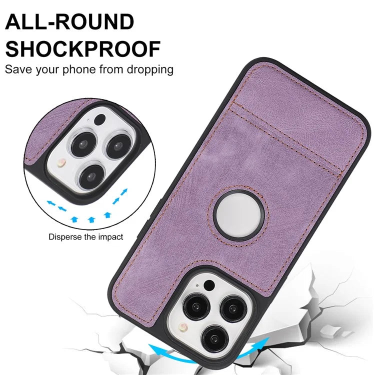 For iPhone 15 Pro Case Slim-Fit PU Leather+TPU Splicing Design Phone Protector