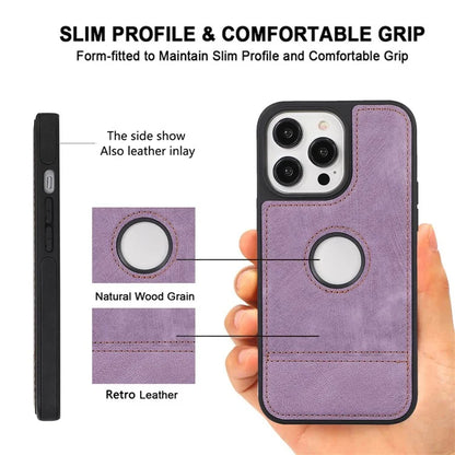 For iPhone 15 Pro Case Slim-Fit PU Leather+TPU Splicing Design Phone Protector