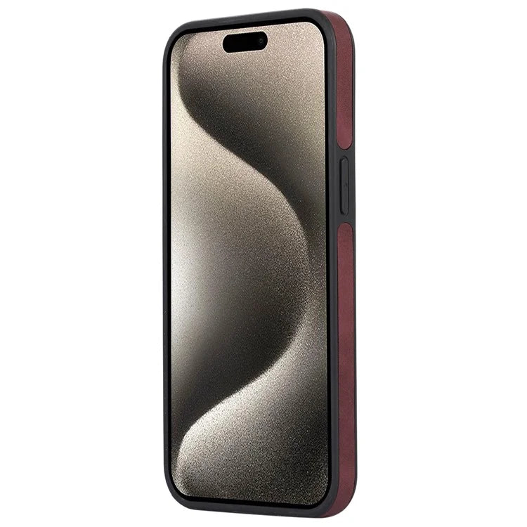 For iPhone 15 Pro Case Slim-Fit PU Leather+TPU Splicing Design Phone Protector