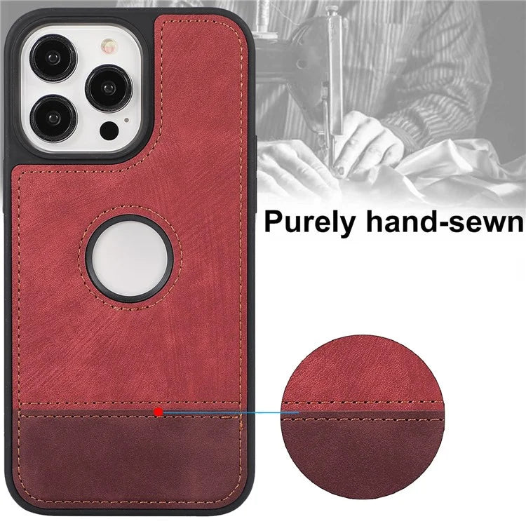 For iPhone 15 Pro Case Slim-Fit PU Leather+TPU Splicing Design Phone Protector