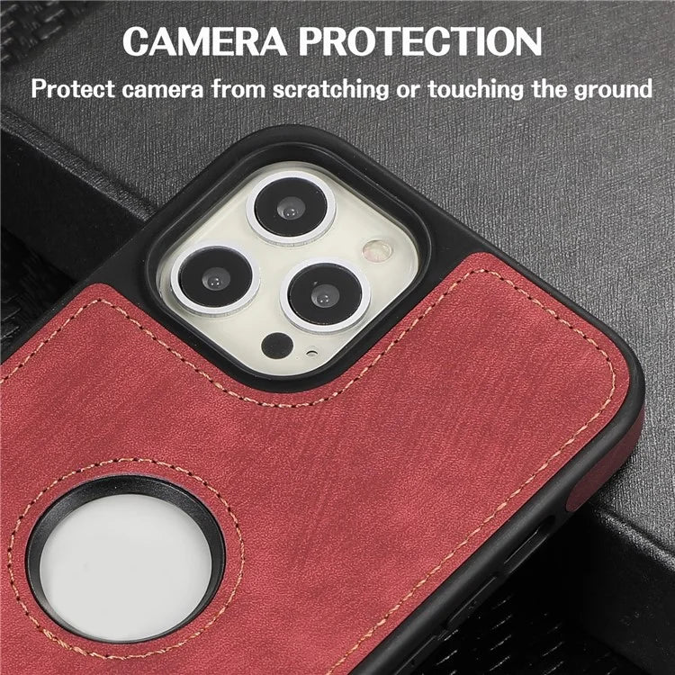 For iPhone 15 Pro Case Slim-Fit PU Leather+TPU Splicing Design Phone Protector