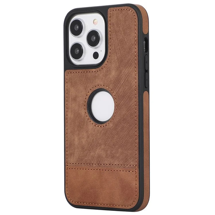 For iPhone 15 Pro Case Slim-Fit PU Leather+TPU Splicing Design Phone Protector