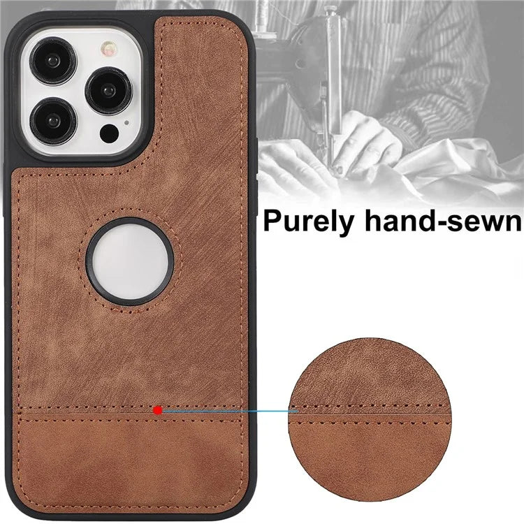 For iPhone 15 Pro Case Slim-Fit PU Leather+TPU Splicing Design Phone Protector