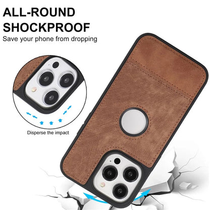 For iPhone 15 Pro Case Slim-Fit PU Leather+TPU Splicing Design Phone Protector