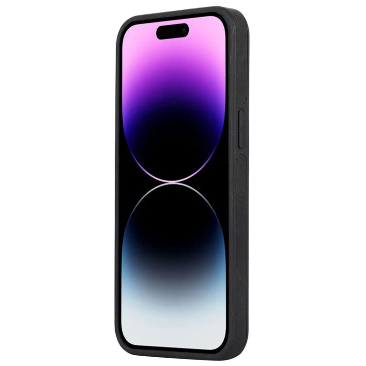 For iPhone 14 Pro Max Case Scratch-proof PU Leather Coated TPU Phone Guard Cover