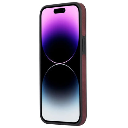Logo View Case for iPhone 14 Pro Shell Shockproof PU Leather Coated TPU Phone Cover