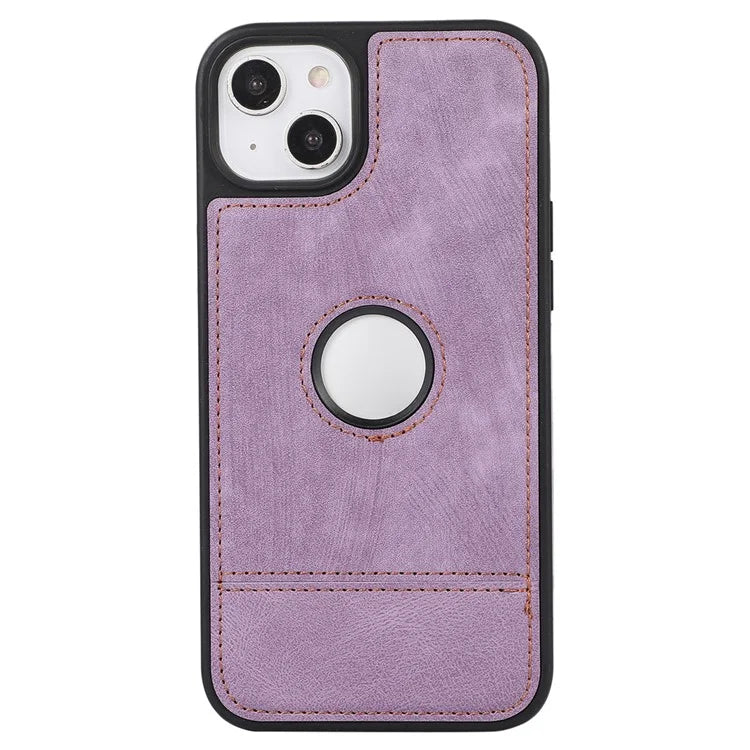 For iPhone 15 Plus Cell Phone Case Scratch-proof PU Leather Coated TPU Protective Shell