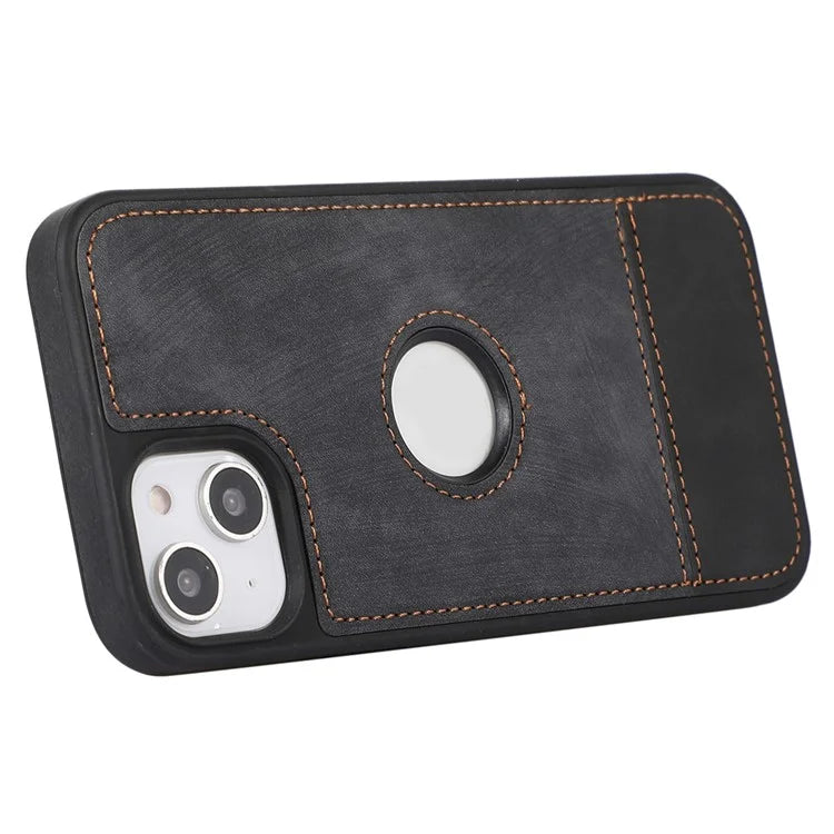 For iPhone 15 Plus Cell Phone Case Scratch-proof PU Leather Coated TPU Protective Shell