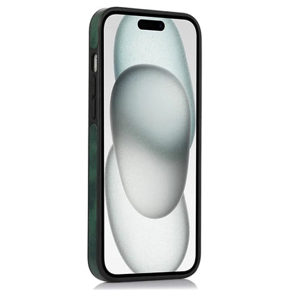 For iPhone 15 Plus Case Scratch-resistant PU Leather+TPU Solid Color Mobile Phone Cover