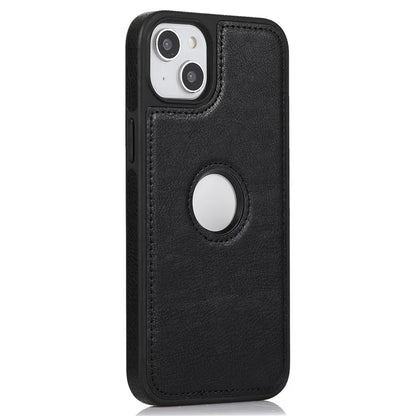 For iPhone 15 Plus Case Scratch-resistant PU Leather+TPU Solid Color Mobile Phone Cover