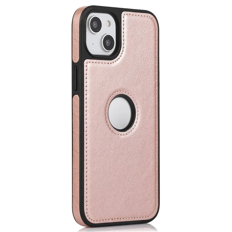 For iPhone 15 Plus Case Scratch-resistant PU Leather+TPU Solid Color Mobile Phone Cover