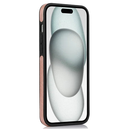 For iPhone 15 Plus Case Scratch-resistant PU Leather+TPU Solid Color Mobile Phone Cover