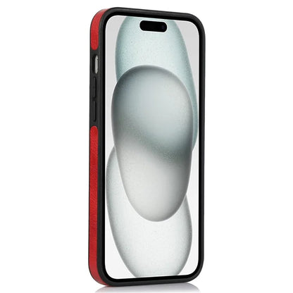 For iPhone 15 Plus Case Scratch-resistant PU Leather+TPU Solid Color Mobile Phone Cover