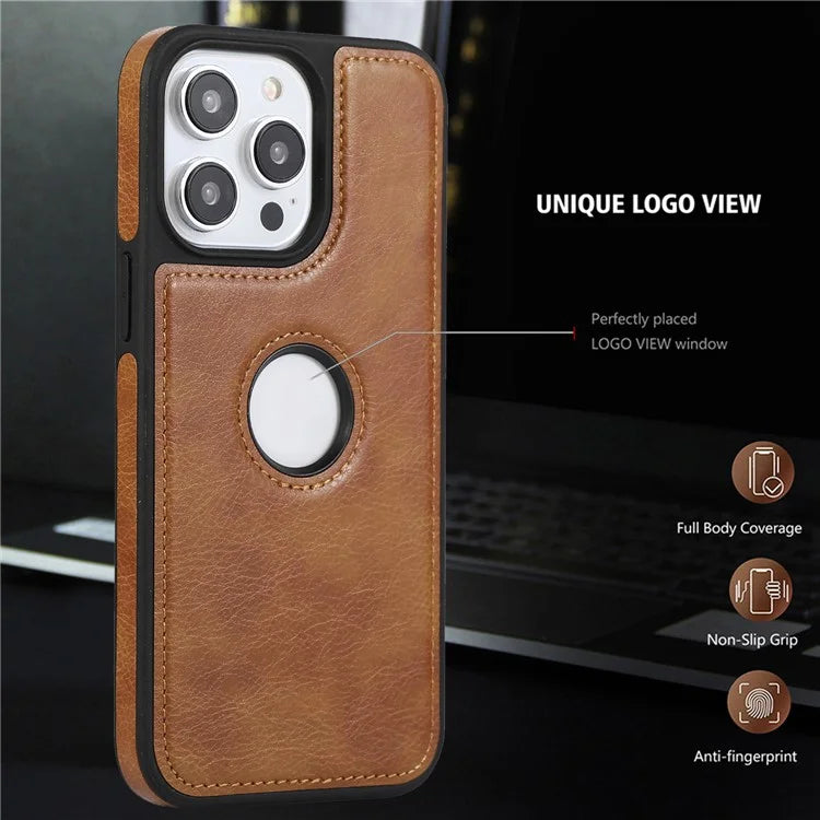 For iPhone 13 Pro Max 6.7 inch Case PU Leather Solid Color Drop-resistant Phone Back Cover