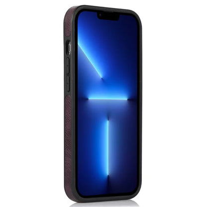 For iPhone 13 Pro Max 6.7 inch Case PU Leather Solid Color Drop-resistant Phone Back Cover