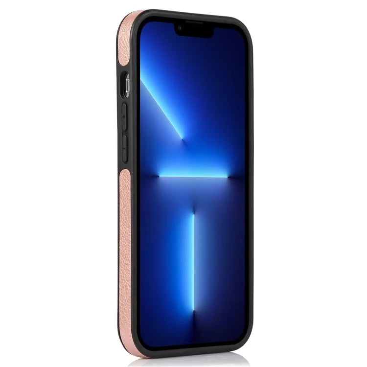 For iPhone 13 Pro Max 6.7 inch Case PU Leather Solid Color Drop-resistant Phone Back Cover