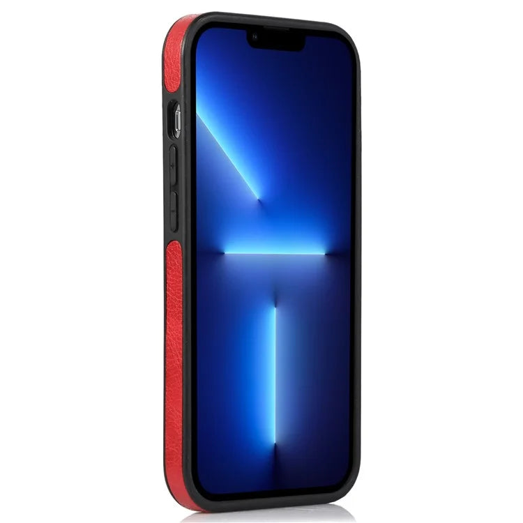 For iPhone 13 Pro Max 6.7 inch Case PU Leather Solid Color Drop-resistant Phone Back Cover