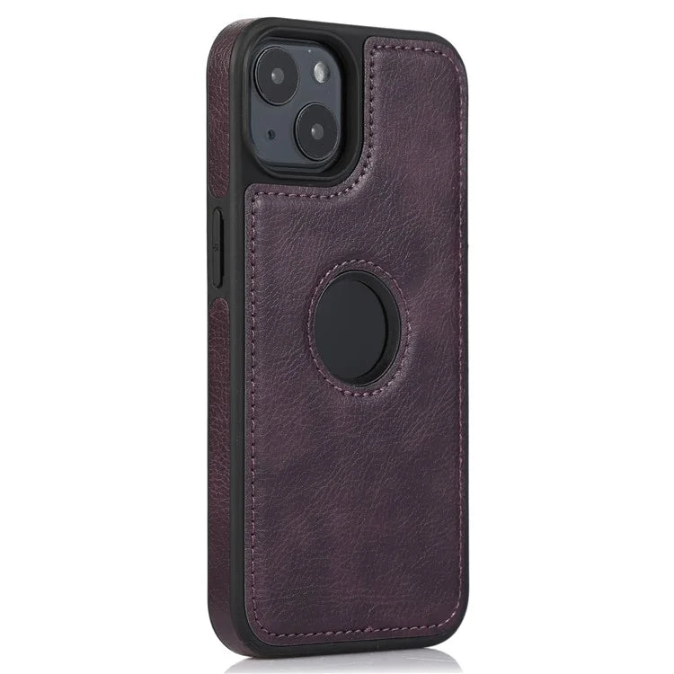 PU Leather Case for iPhone 14 Plus Shell Solid Color Drop-resistant Phone Back Cover