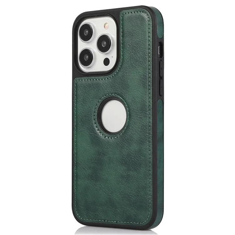 Leather Cell Phone Case for iPhone 14 Pro Shell Logo View Scratch-proof Protective Cover