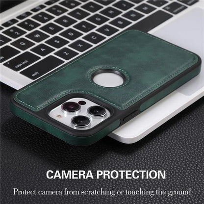 Leather Cell Phone Case for iPhone 14 Pro Shell Logo View Scratch-proof Protective Cover