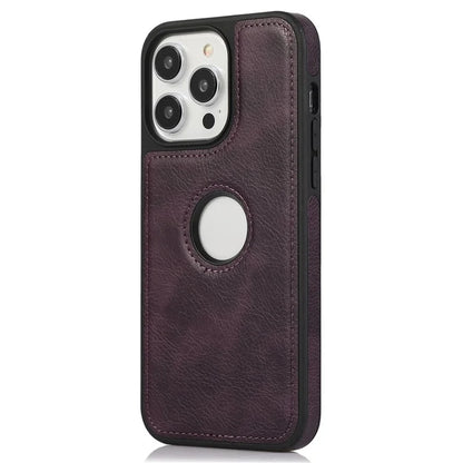 Leather Cell Phone Case for iPhone 14 Pro Shell Logo View Scratch-proof Protective Cover