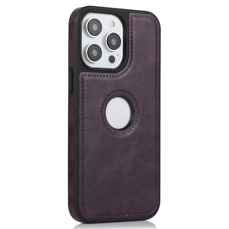 Leather Cell Phone Case for iPhone 14 Pro Shell Logo View Scratch-proof Protective Cover