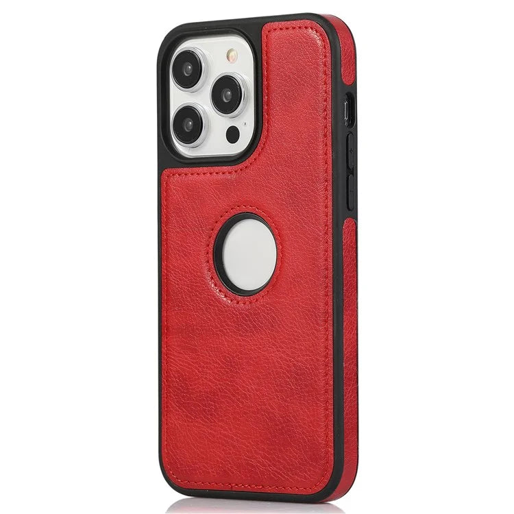 Leather Cell Phone Case for iPhone 14 Pro Shell Logo View Scratch-proof Protective Cover