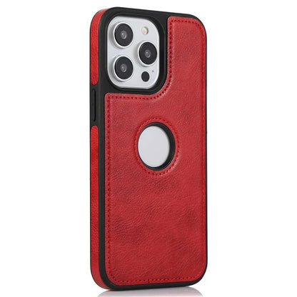 Leather Cell Phone Case for iPhone 14 Pro Shell Logo View Scratch-proof Protective Cover