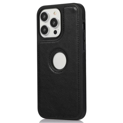 Leather Cell Phone Case for iPhone 14 Pro Shell Logo View Scratch-proof Protective Cover