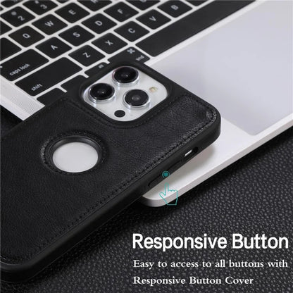 Leather Cell Phone Case for iPhone 14 Pro Shell Logo View Scratch-proof Protective Cover