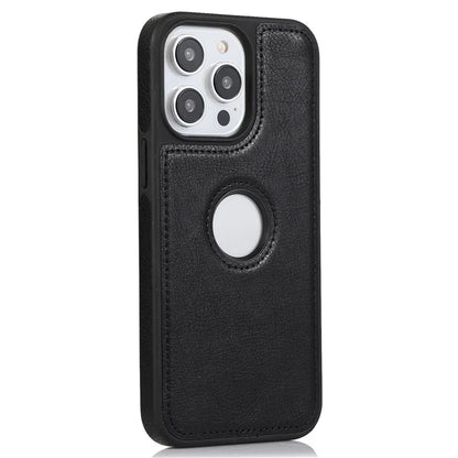 Leather Cell Phone Case for iPhone 14 Pro Shell Logo View Scratch-proof Protective Cover