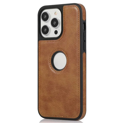 Leather Cell Phone Case for iPhone 14 Pro Shell Logo View Scratch-proof Protective Cover
