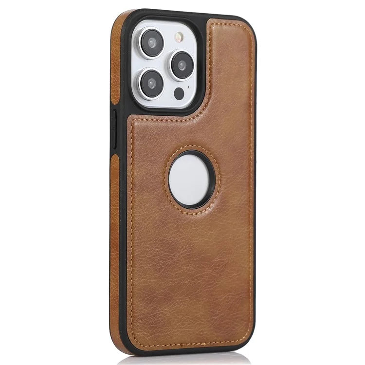 Leather Cell Phone Case for iPhone 14 Pro Shell Logo View Scratch-proof Protective Cover