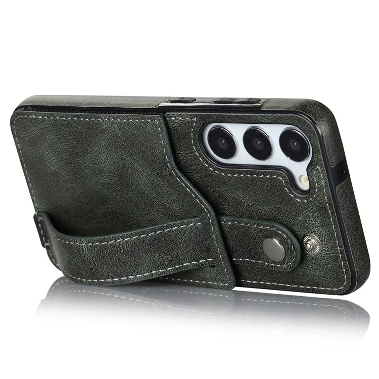 For Samsung Galaxy S23 FE Case Anti-scratch RFID Blocking Wristband Kickstand Phone Cover
