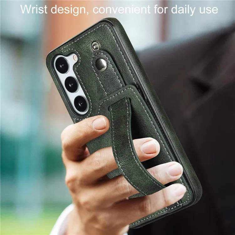 For Samsung Galaxy S23 FE Case Anti-scratch RFID Blocking Wristband Kickstand Phone Cover
