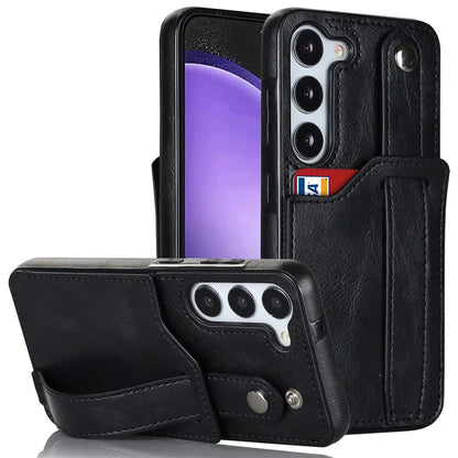 For Samsung Galaxy S23 FE Case Anti-scratch RFID Blocking Wristband Kickstand Phone Cover