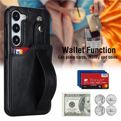 For Samsung Galaxy S23 FE Case Anti-scratch RFID Blocking Wristband Kickstand Phone Cover