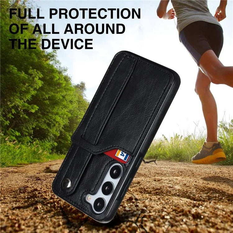 For Samsung Galaxy S23 FE Case Anti-scratch RFID Blocking Wristband Kickstand Phone Cover