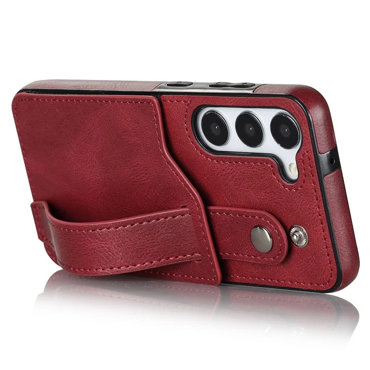 For Samsung Galaxy S23 FE Case Anti-scratch RFID Blocking Wristband Kickstand Phone Cover
