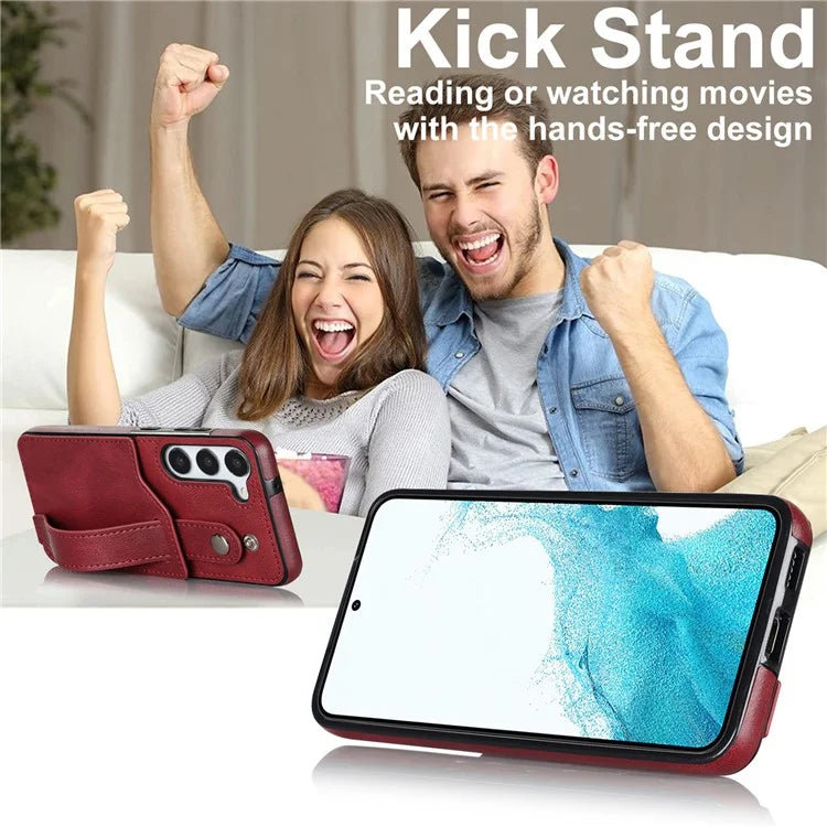 For Samsung Galaxy S23 FE Case Anti-scratch RFID Blocking Wristband Kickstand Phone Cover