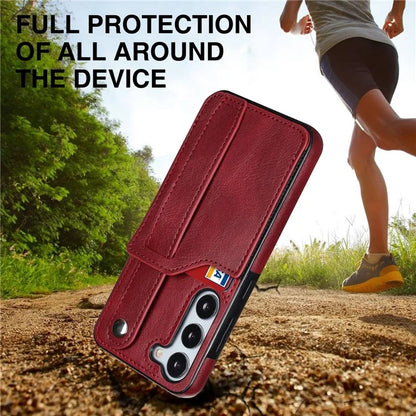 For Samsung Galaxy S23 FE Case Anti-scratch RFID Blocking Wristband Kickstand Phone Cover
