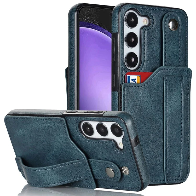 For Samsung Galaxy S23 FE Case Anti-scratch RFID Blocking Wristband Kickstand Phone Cover