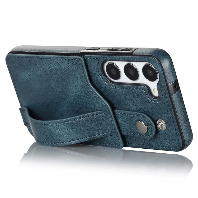 For Samsung Galaxy S23 FE Case Anti-scratch RFID Blocking Wristband Kickstand Phone Cover