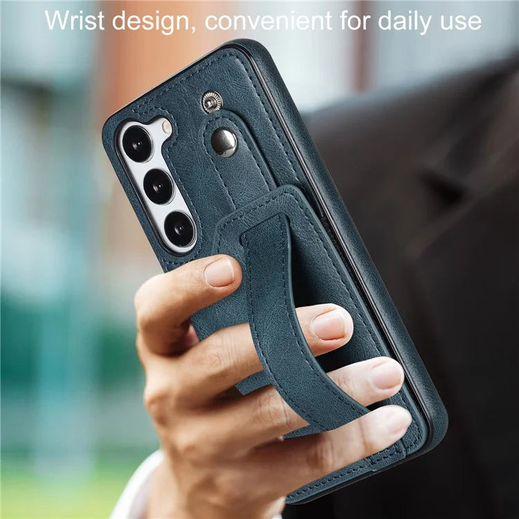 For Samsung Galaxy S23 FE Case Anti-scratch RFID Blocking Wristband Kickstand Phone Cover